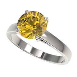 2.50 ctw Intense Yellow SI Diamond Solitaire Ring 10K White Gold - REF-690A2V - SKU:33047