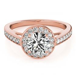 1.16 ctw VS/SI Diamond Halo Ring 18K Rose Gold - REF-149M6F - SKU:26564