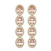 Image 1 : 11.4 ctw Morganite & Diamond Halo Earrings 10K Yellow Gold - REF-269H3M - SKU:40759