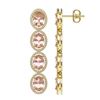 Image 2 : 11.4 ctw Morganite & Diamond Halo Earrings 10K Yellow Gold - REF-269H3M - SKU:40759