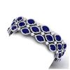 Image 2 : 47.84 ctw Sapphire & VS Diamond Bracelet 18K White Gold - REF-1145R5K - SKU:38892