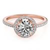Image 1 : 0.90 ctw VS/SI Diamond Halo Ring 18K Rose Gold - REF-99R3K - SKU:26812