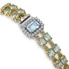 Image 2 : 19.96 ctw Aquamarine & Diamond Bracelet 14K Yellow Gold - REF-268K7W - SKU:45790