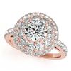 Image 1 : 1.50 ctw VS/SI Diamond Halo Ring 18K Rose Gold - REF-135M2F - SKU:26492