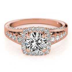 1.75 ctw VS/SI Diamond Halo Ring 18K Rose Gold - REF-318F2N - SKU:26944