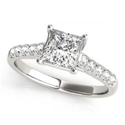 0.85 ctw VS/SI Princess Diamond Ring 18K White Gold - REF-99W5H - SKU:28113