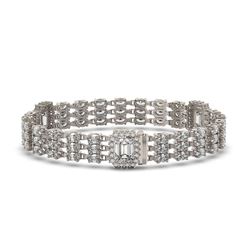 18.96 ctw Emerald Cut & Oval Diamond Bracelet 18K White Gold - REF-2536M9F - SKU:46224