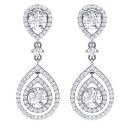 3.53 ctw VS/SI Diamond Earrings 18K White Gold - REF-418F2N - SKU:39108