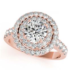 2.25 ctw VS/SI Diamond Halo Ring 18K Rose Gold - REF-332F5N - SKU:26884