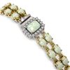 Image 3 : 17.78 ctw Opal & Diamond Bracelet 14K Yellow Gold - REF-298H7M - SKU:45154