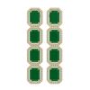 Image 1 : 20.59 ctw Emerald & Diamond Halo Earrings 10K Yellow Gold - REF-248Y2X - SKU:41572
