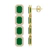 Image 2 : 20.59 ctw Emerald & Diamond Halo Earrings 10K Yellow Gold - REF-248Y2X - SKU:41572