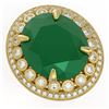 Image 1 : 29.04 ctw Emerald & Diamond Ring 14K Yellow Gold - REF-494X7R - SKU:43912