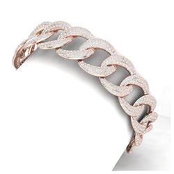 10 ctw VS/SI Diamond Bracelet 18K Rose Gold - REF-810V2Y - SKU:40068