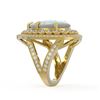 Image 3 : 11.19 ctw Opal & Diamond Ring 14K Yellow Gold - REF-333R6K - SKU:43297