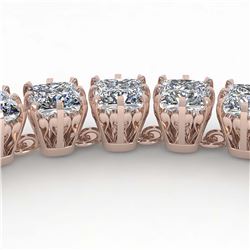 34 ctw Cushion SI Diamond Necklace 18K Rose Gold - REF-5415K2W - SKU:35804