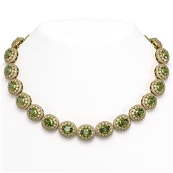 99.35 ctw Tourmaline & Diamond Necklace 14K Yellow Gold - REF-2947M8F - SKU:43705
