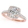 Image 1 : 1.10 ctw VS/SI Diamond Halo Ring 18K Rose Gold - REF-111Y2X - SKU:26258