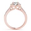 Image 2 : 1.10 ctw VS/SI Diamond Halo Ring 18K Rose Gold - REF-111Y2X - SKU:26258