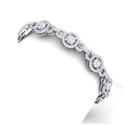 9 ctw SI/I Diamond Halo Bracelet 18K White Gold - REF-885Y2X - SKU:40085