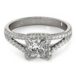 2.05 ctw VS/SI Princess Diamond Halo Ring 18K White Gold - REF-531V8Y - SKU:27108