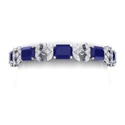 38.13 ctw Sapphire & VS Diamond Bracelet 18K White Gold - REF-527V3Y - SKU:39396