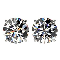 4.04 ctw H-I Diamond Stud Earrings 10K White Gold - REF-1237W5H - SKU:36708