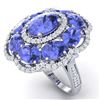 Image 1 : 15.24 ctw Tanzanite & VS Diamond Ring 18K White Gold - REF-327H3M - SKU:39192