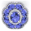 Image 2 : 15.24 ctw Tanzanite & VS Diamond Ring 18K White Gold - REF-327H3M - SKU:39192