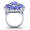 Image 3 : 15.24 ctw Tanzanite & VS Diamond Ring 18K White Gold - REF-327H3M - SKU:39192