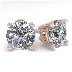 2.53 ctw VS/SI Diamond Stud Earrings 14K Rose Gold - REF-741Y8X - SKU:30597