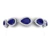 Image 1 : 42 ctw Sapphire & VS Diamond Bracelet 18K White Gold - REF-527N3A - SKU:38862