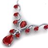 Image 2 : 36.14 ctw Ruby & VS Diamond Necklace 18K White Gold - REF-763H6M - SKU:38592