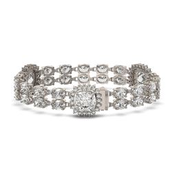 15.7 ctw Cushion & Oval Diamond Bracelet 18K White Gold - REF-2522K2W - SKU:46206