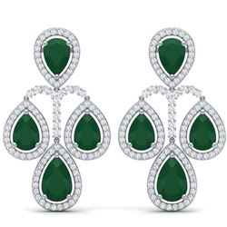 29.23 ctw Emerald & VS Diamond Earrings 18K White Gold - REF-509N3A - SKU:39360