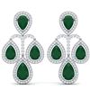 Image 1 : 29.23 ctw Emerald & VS Diamond Earrings 18K White Gold - REF-509N3A - SKU:39360