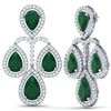 Image 3 : 29.23 ctw Emerald & VS Diamond Earrings 18K White Gold - REF-509N3A - SKU:39360