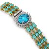 Image 2 : 27.33 ctw Swiss Topaz & Diamond Bracelet 14K Yellow Gold - REF-176A2V - SKU:45856