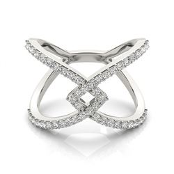 0.60 ctw VS/SI Diamond Fashion Ring 18K White Gold - REF-65M2F - SKU:28286