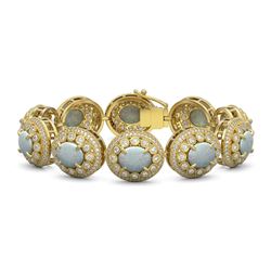 40.37 ctw Opal & Diamond Bracelet 14K Yellow Gold - REF-1402R4K - SKU:43729