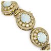 Image 3 : 40.37 ctw Opal & Diamond Bracelet 14K Yellow Gold - REF-1402R4K - SKU:43729