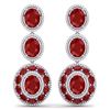 Image 1 : 32.84 ctw Ruby & VS Diamond Earrings 18K White Gold - REF-490V9Y - SKU:39258
