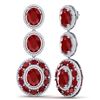 Image 3 : 32.84 ctw Ruby & VS Diamond Earrings 18K White Gold - REF-490V9Y - SKU:39258