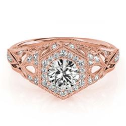 1.15 ctw VS/SI Diamond Halo Ring 18K Rose Gold - REF-172V2Y - SKU:26866