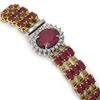 Image 2 : 29.85 ctw Ruby & Diamond Bracelet 14K Yellow Gold - REF-225V2Y - SKU:45826