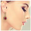 Image 3 : 17.22 ctw Ruby & Diamond Earrings 14K Yellow Gold - REF-378N5A - SKU:43768