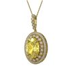 Image 1 : 18.56 ctw Canary Citrine & Diamond Necklace 14K Yellow Gold - REF-244X2R - SKU:43906