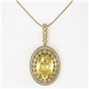 Image 2 : 18.56 ctw Canary Citrine & Diamond Necklace 14K Yellow Gold - REF-244X2R - SKU:43906