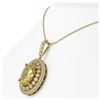Image 3 : 18.56 ctw Canary Citrine & Diamond Necklace 14K Yellow Gold - REF-244X2R - SKU:43906