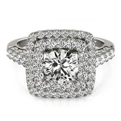 2.05 ctw VS/SI Diamond Halo Ring 18K White Gold - REF-335X9R - SKU:27102